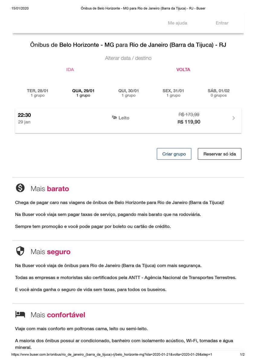 Ônibus De Belo Horizonte Mg Para Rio De Janeiro Barra Da Tijuca Rj Buser 1